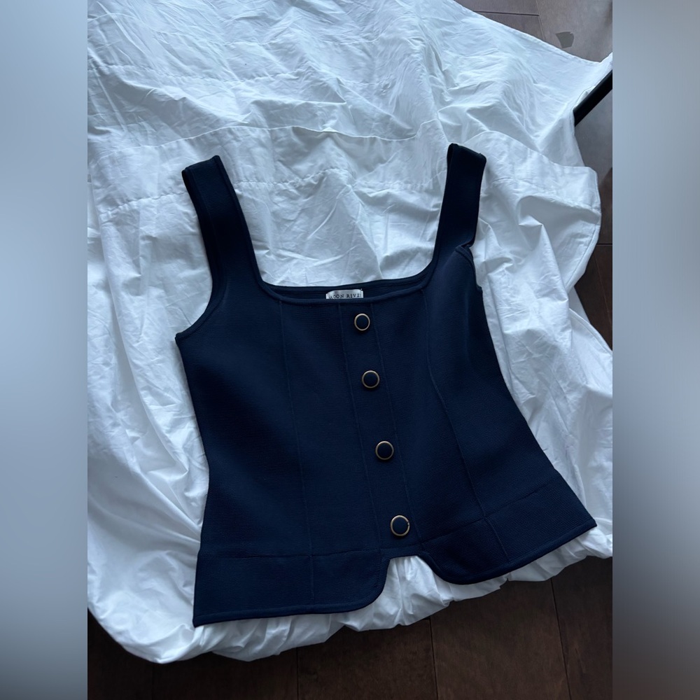 NWT💥Moon River Elegant Navy and White dress, medium - Picture 4 of 4